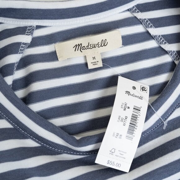 Madewell Blue and White Striped Muscle Tee - Picture 6 of 12